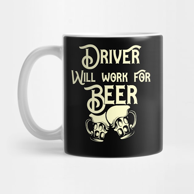 Driver will work for beer design. Perfect present for mom dad friend him or her by SerenityByAlex